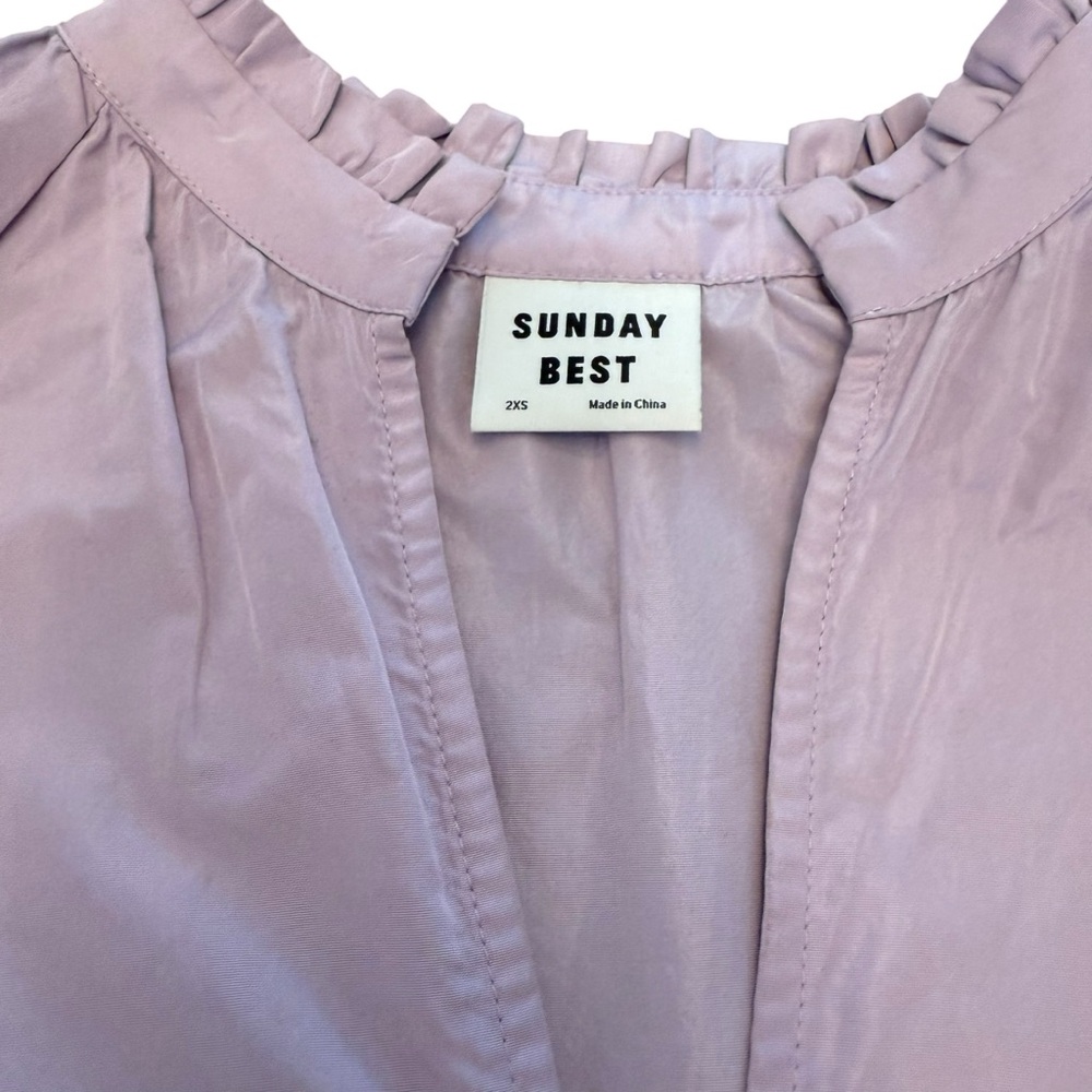 Aritzia Sunday Best Lilac Alice Taffeta Oversized Babydoll Dress Pockets XXS - Picture 5 of 10